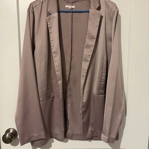 Maurices Mauve/Taupe Metallic Open-Front Blazer Jacket